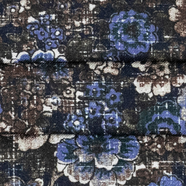 Blue and Brown Floral Mask