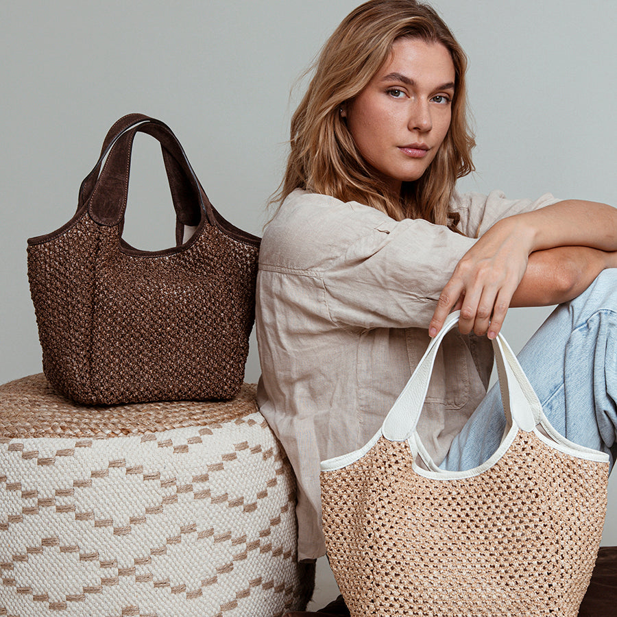 MAYA - Shopping in raffia and leather