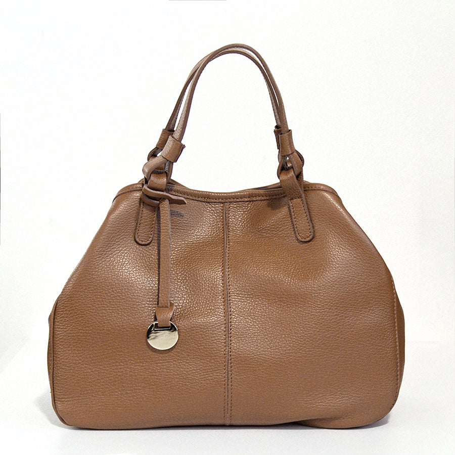 MEG - Borsa morbida in pelle biscotto