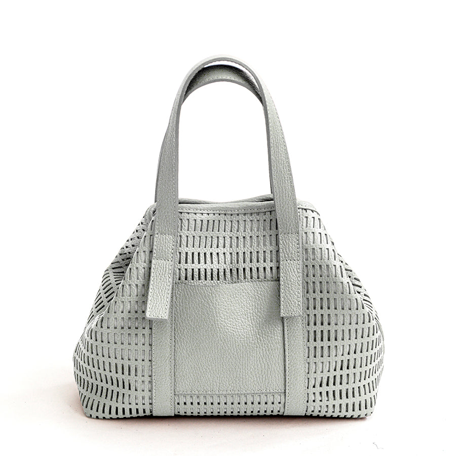 MIAMI - Borsa in pelle forata menta