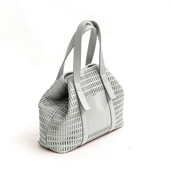 MIAMI - Borsa in pelle forata menta