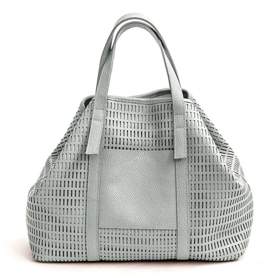 MIAMI MAXI - Borsa in pelle forata menta