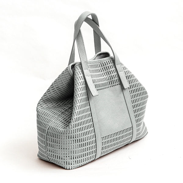 MIAMI MAXI - Borsa in pelle forata menta