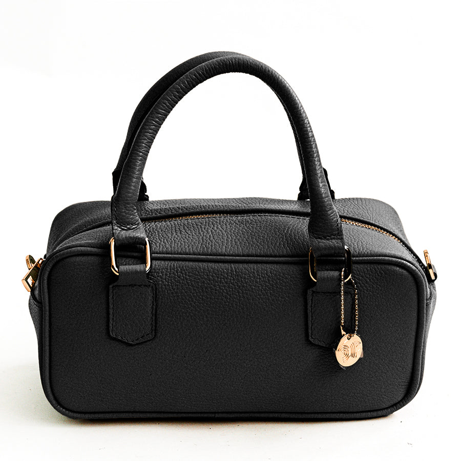 MIRIAM - Black Leather Handbag