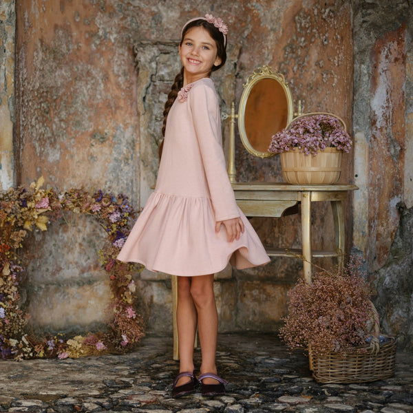 ABITO COTOCASHMERE CON FIORI