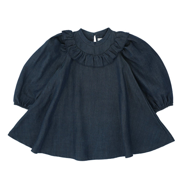 ABITO DENIM CON ROUCHES