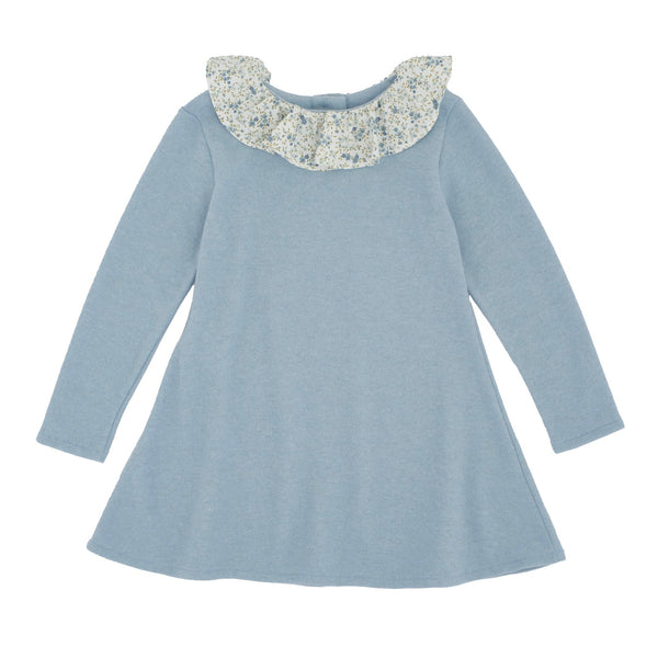 ABITO IN COTOCASHMERE CON ROUCHES FIORELLINO