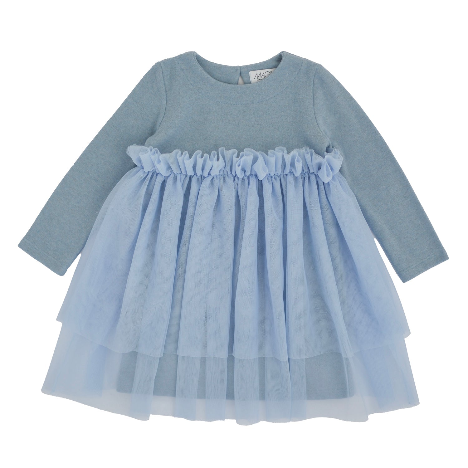 ABITO IN COTOCASHEMERE CON GONNA TULLE