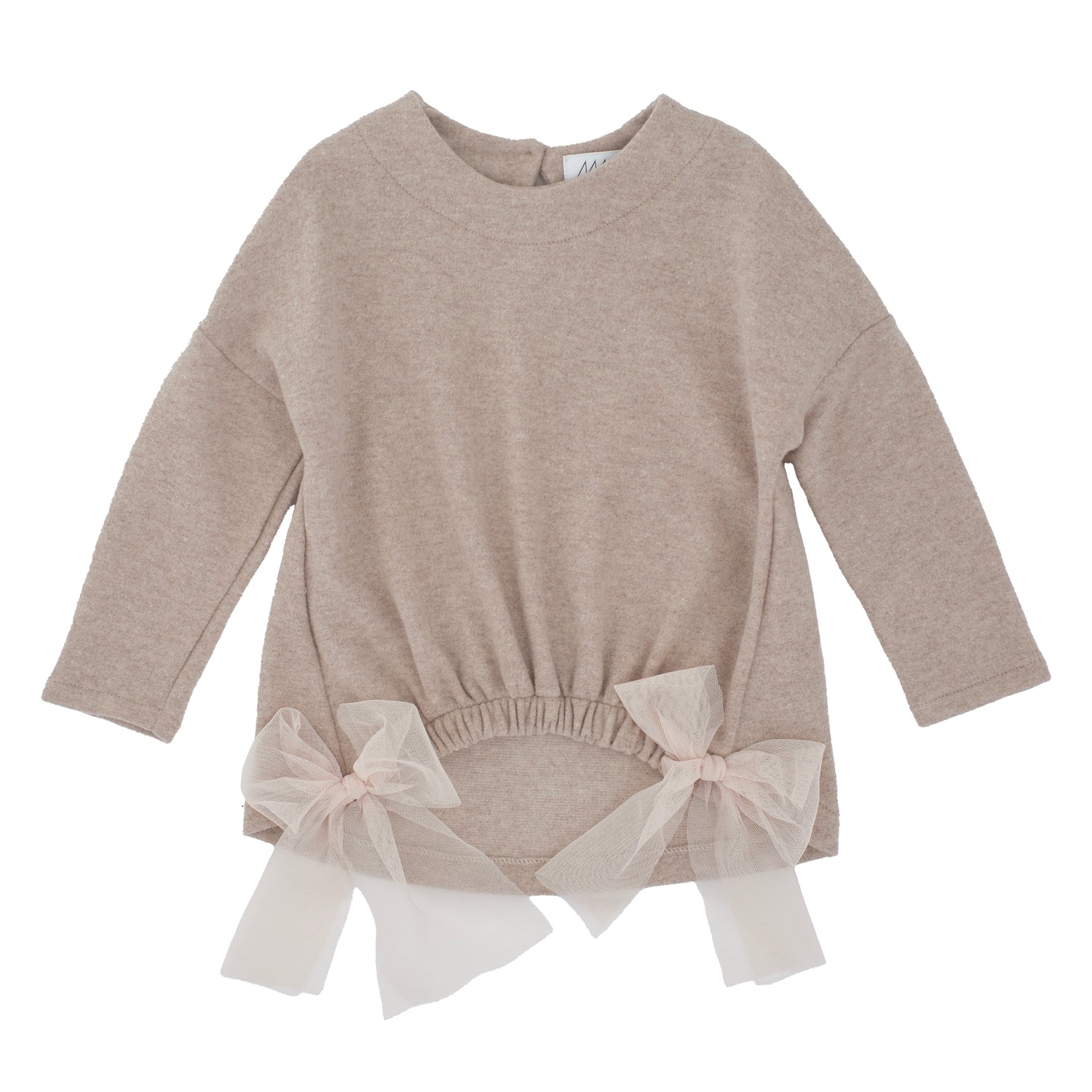 MAGLIA IN COTOCASHMERE CON FIOCCHI TULLE