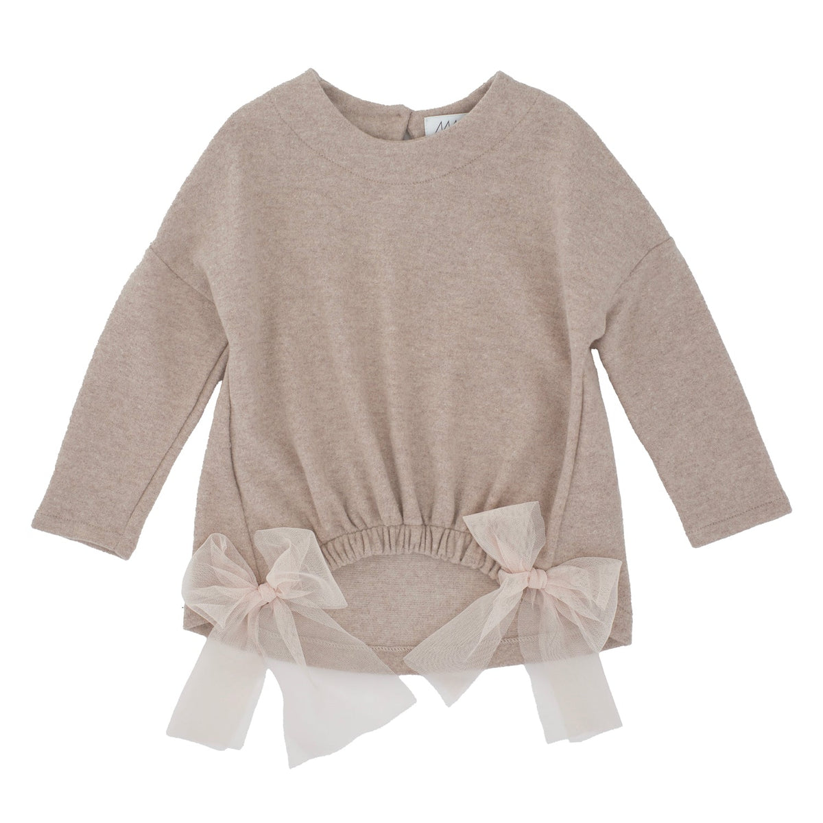 MAGLIA IN COTOCASHMERE CON FIOCCHI TULLE