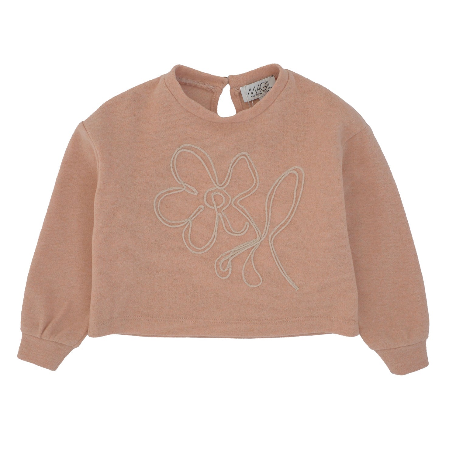 MAGLIA IN COTOCASHMERE CON RICAMO FIORE