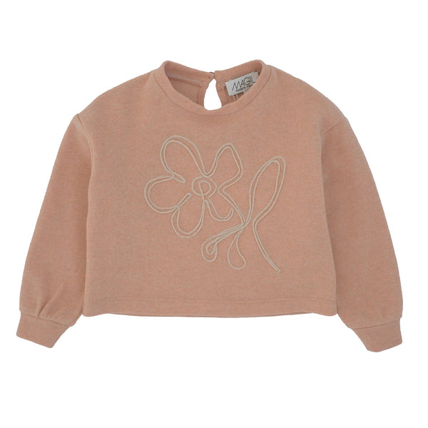 MAGLIA IN COTOCASHMERE CON RICAMO FIORE