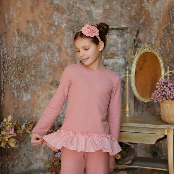 MAGLIA COTOCASHMERE CON BALZA TAFFETAS
