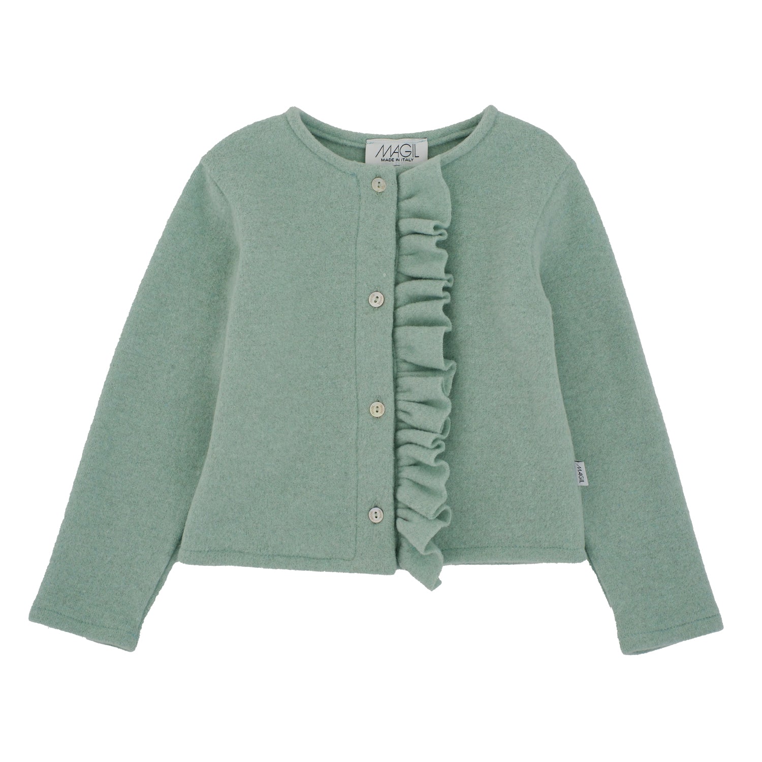 CARDIGAN COTOCASHMERE CON ROUCHES