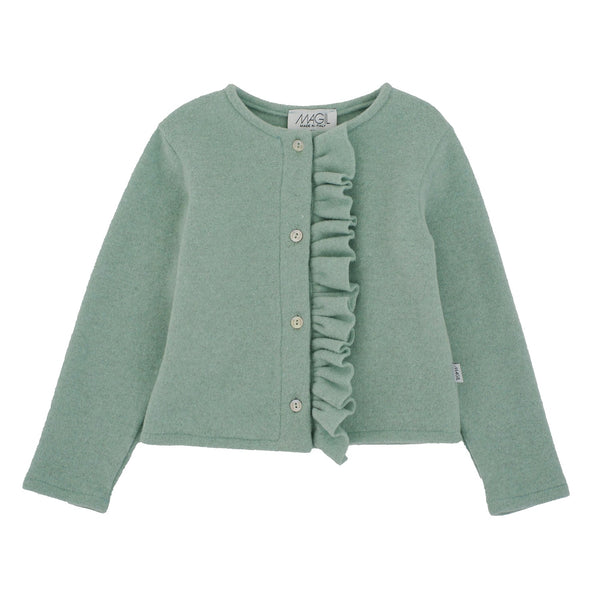CARDIGAN COTOCASHMERE CON ROUCHES