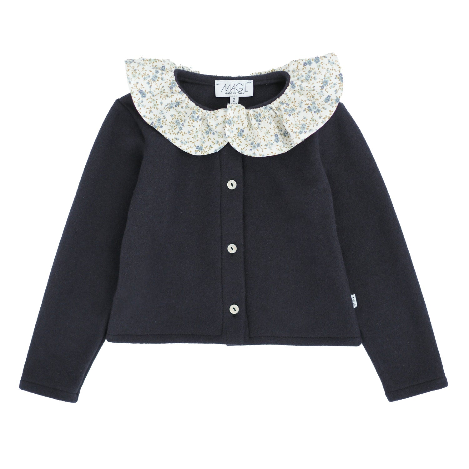 CARDIGAN CON COLLO FIORELLINO