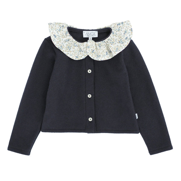 CARDIGAN CON COLLO FIORELLINO
