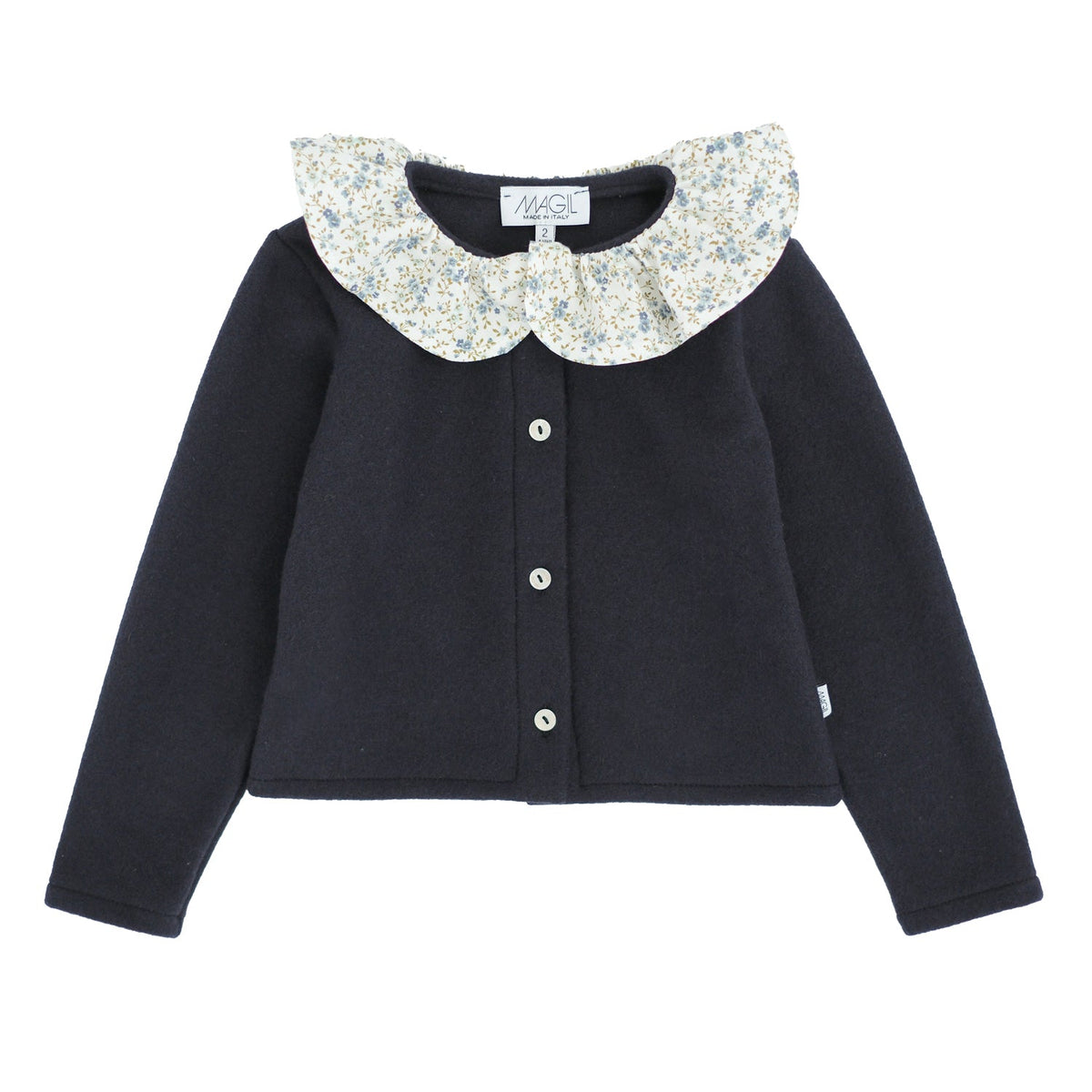 CARDIGAN CON COLLO FIORELLINO