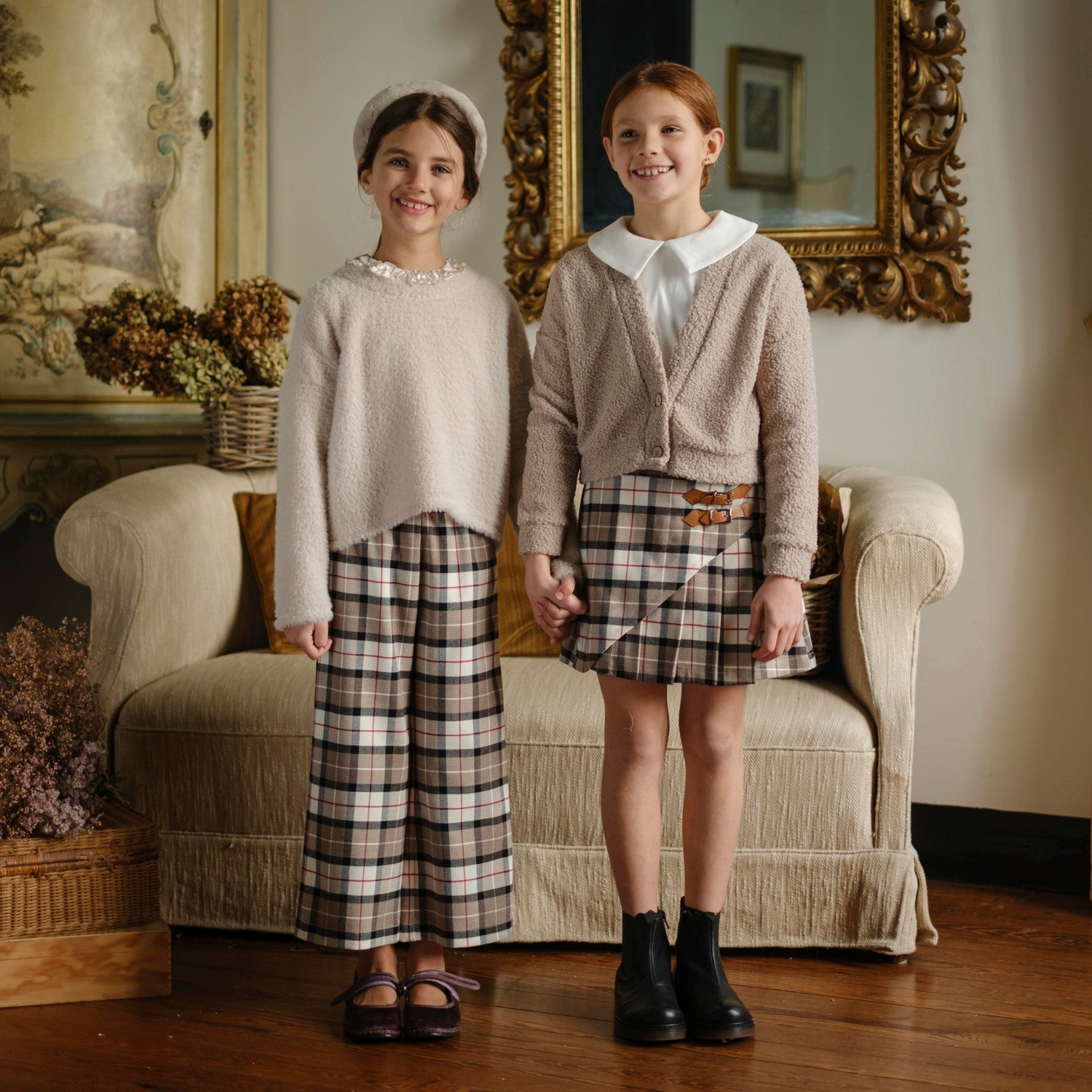 PANTALONE GAUCHO SCOZZESE BEIGE