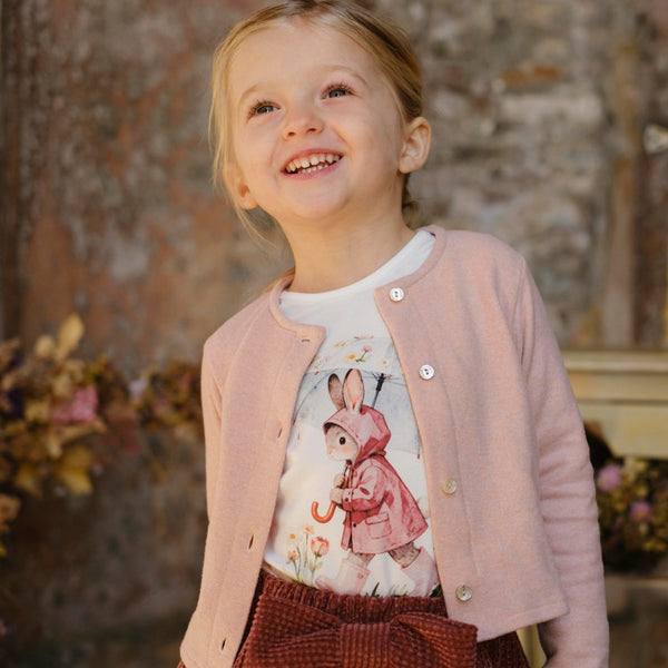 T-SHIRT STAMPA CONIGLIO CON OMBRELLO