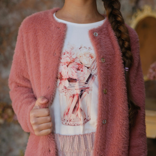 T- SHIRT STAMPA FIORI E PENNELLI