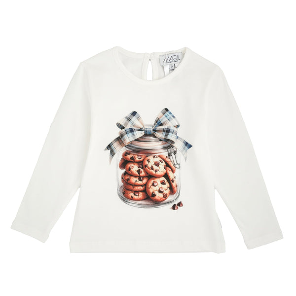 T-SHIRT BISCOTTI FIOCCO AZZURRO