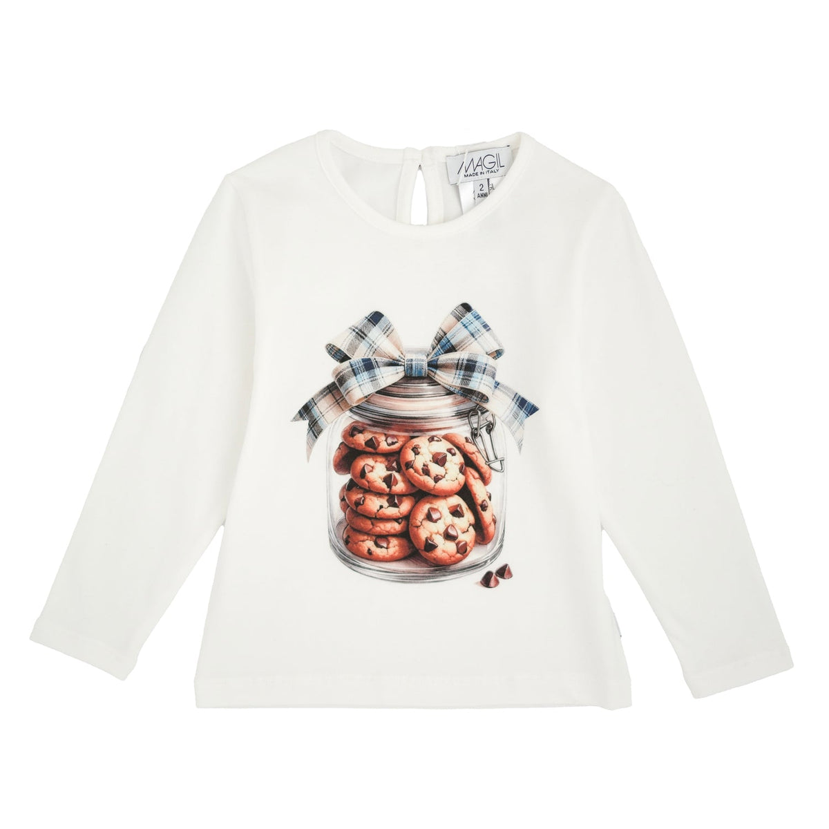 T-SHIRT BISCOTTI FIOCCO AZZURRO