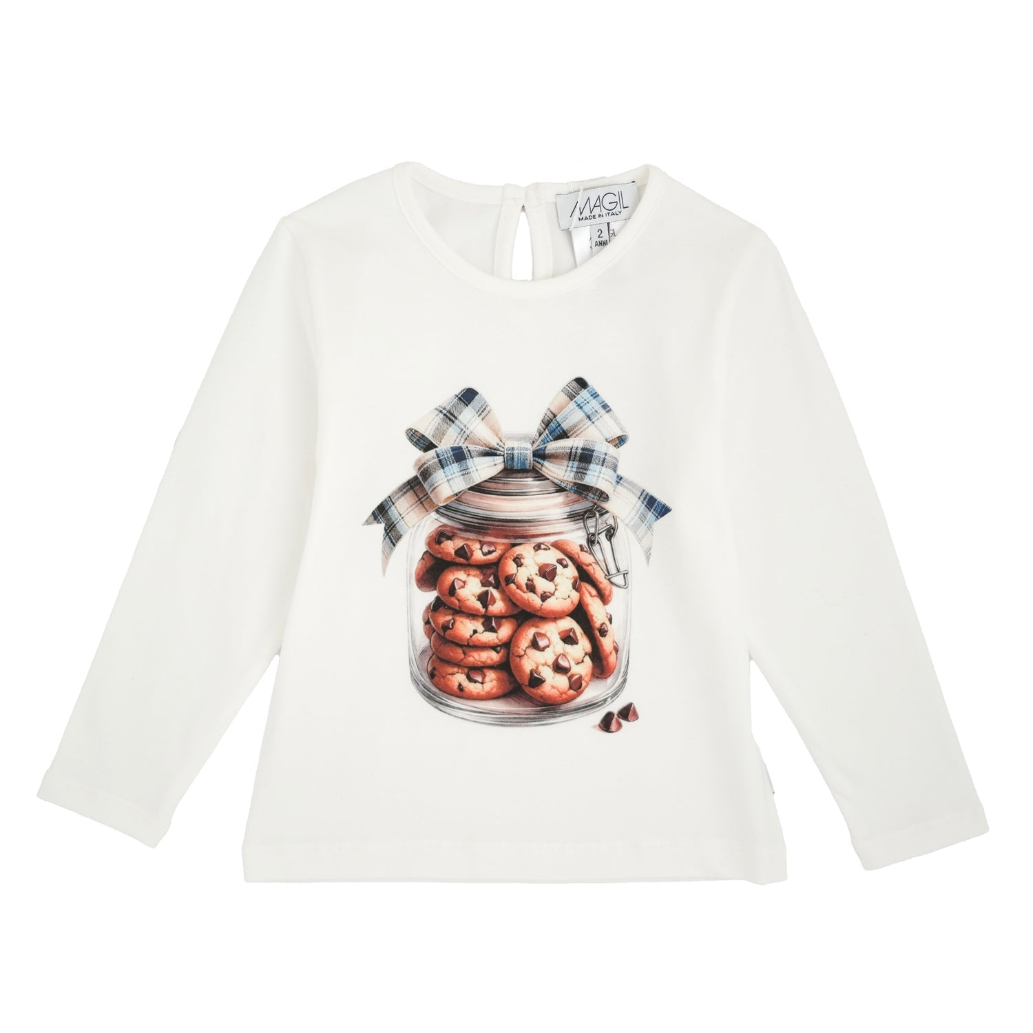 T-SHIRT BISCOTTI FIOCCO AZZURRO