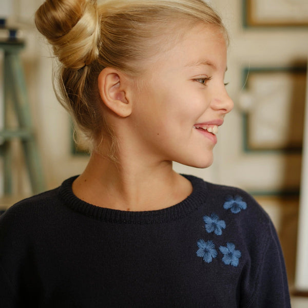 MAGLIONE CON RICAMO FIORI