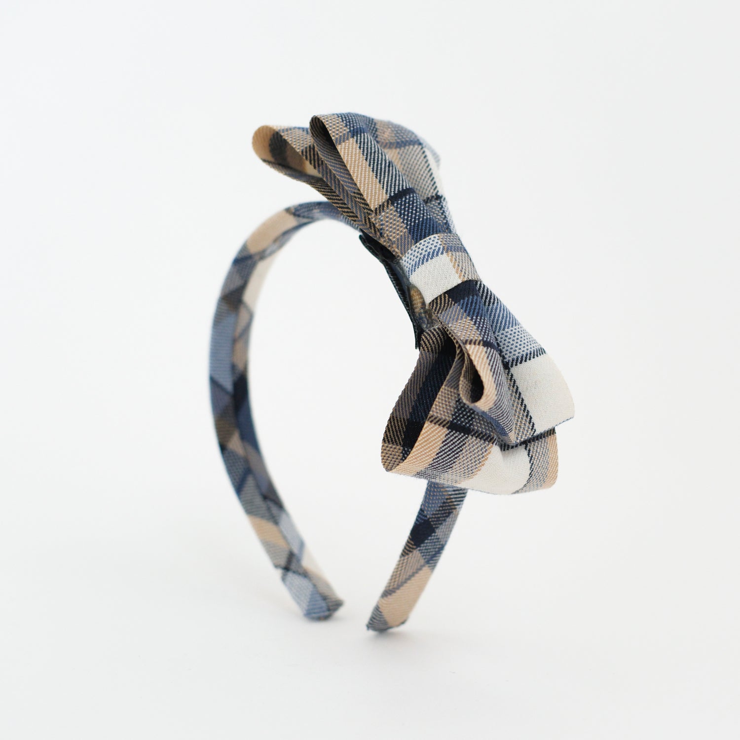 CERCHIETTO DOPPIO FIOCCO SCOZZESE BLU