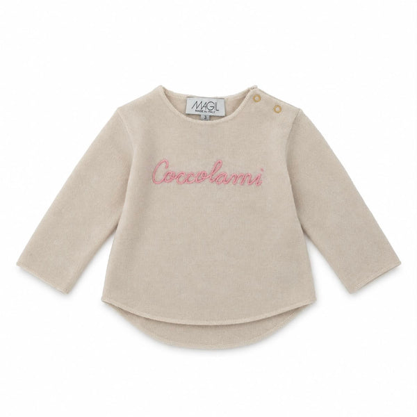 MAGLIA IN COTOCASHMERE CON RICAMO