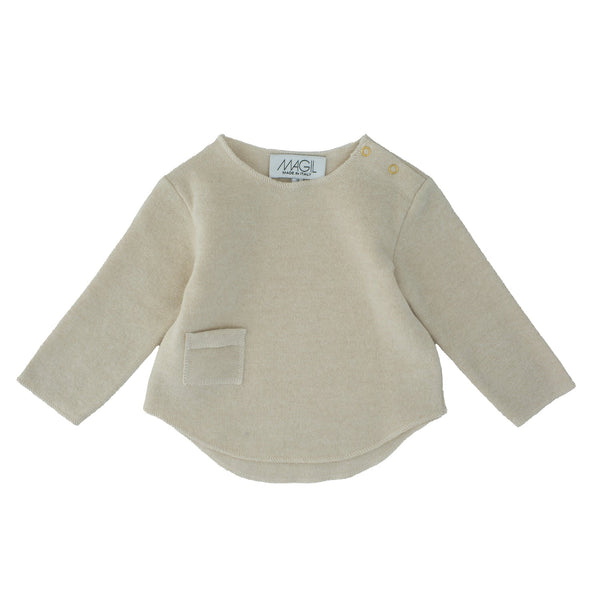 MAGLIA COTOCASHMERE CON TASCA