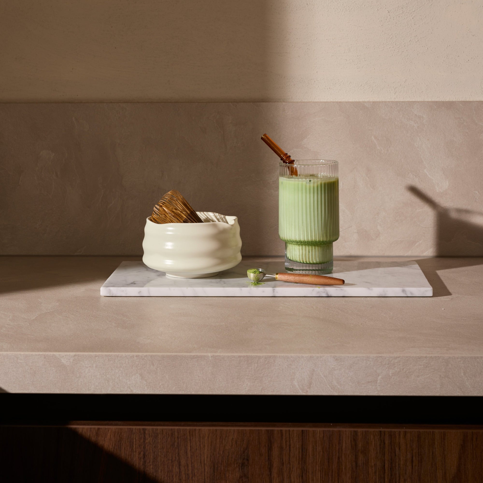 Marble tray rectangular L white 20x40cm