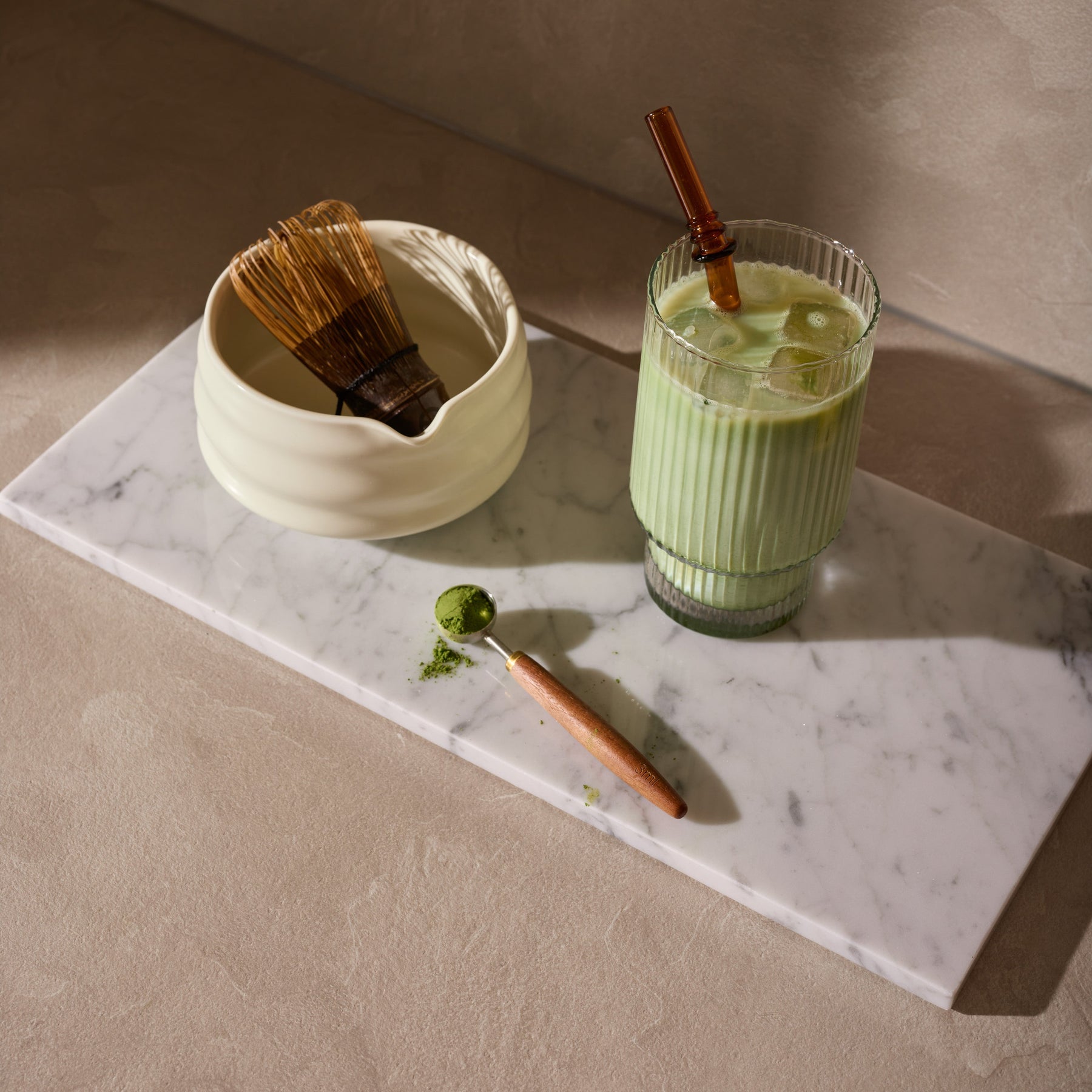 Marble tray rectangular L white 20x40cm
