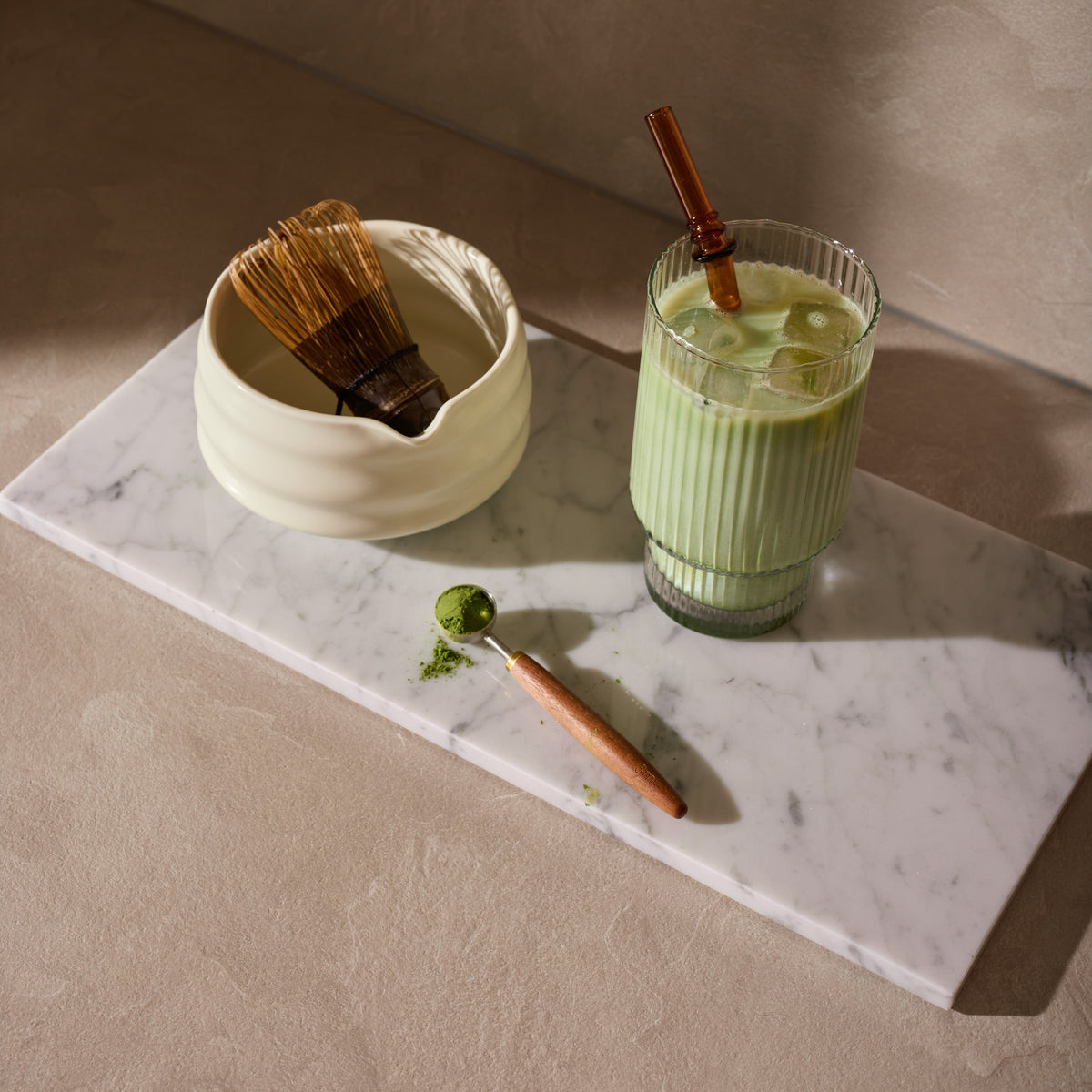 Marble tray rectangular L white 20x40cm