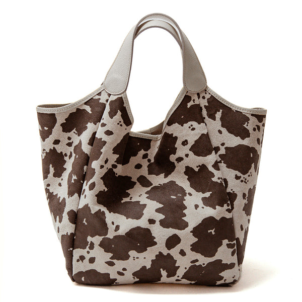 MOOX BIG - Maxi shopping in camoscio stampa mucca