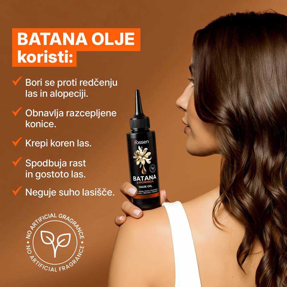 Moringa a olej Batana na posilnenie vlasov