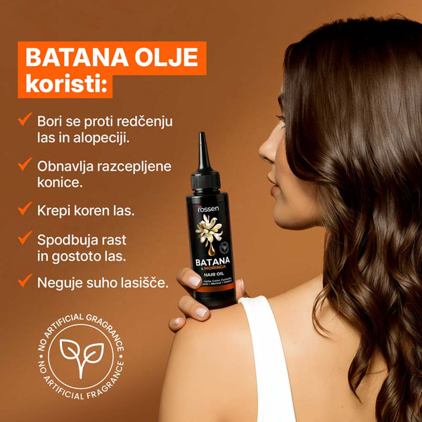 Moringa a olej Batana na posilnenie vlasov