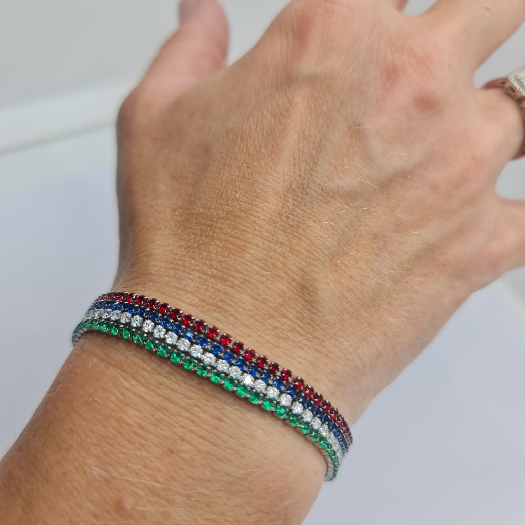 BRACCIALE ACCIAIO TENNIS E ZIRCONI BLU MM 2,00
