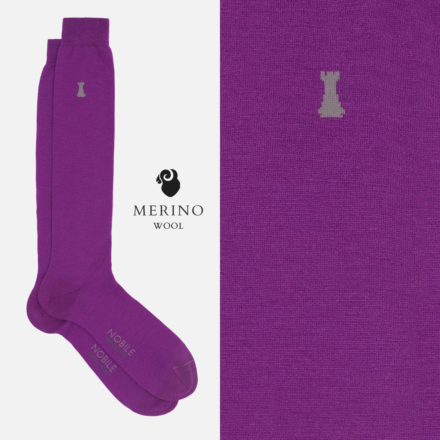 Krabička 12 párov dlhých merino vlnených ponožiek - Jednofarebné a mikro rebrované