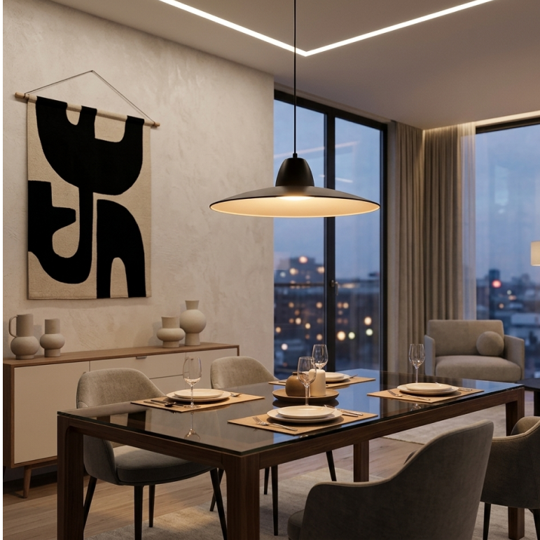 Chericoni Mantua Pendant Lamp - 1 Light - Black & Cream - Italian Design - Dutch Manufacturer