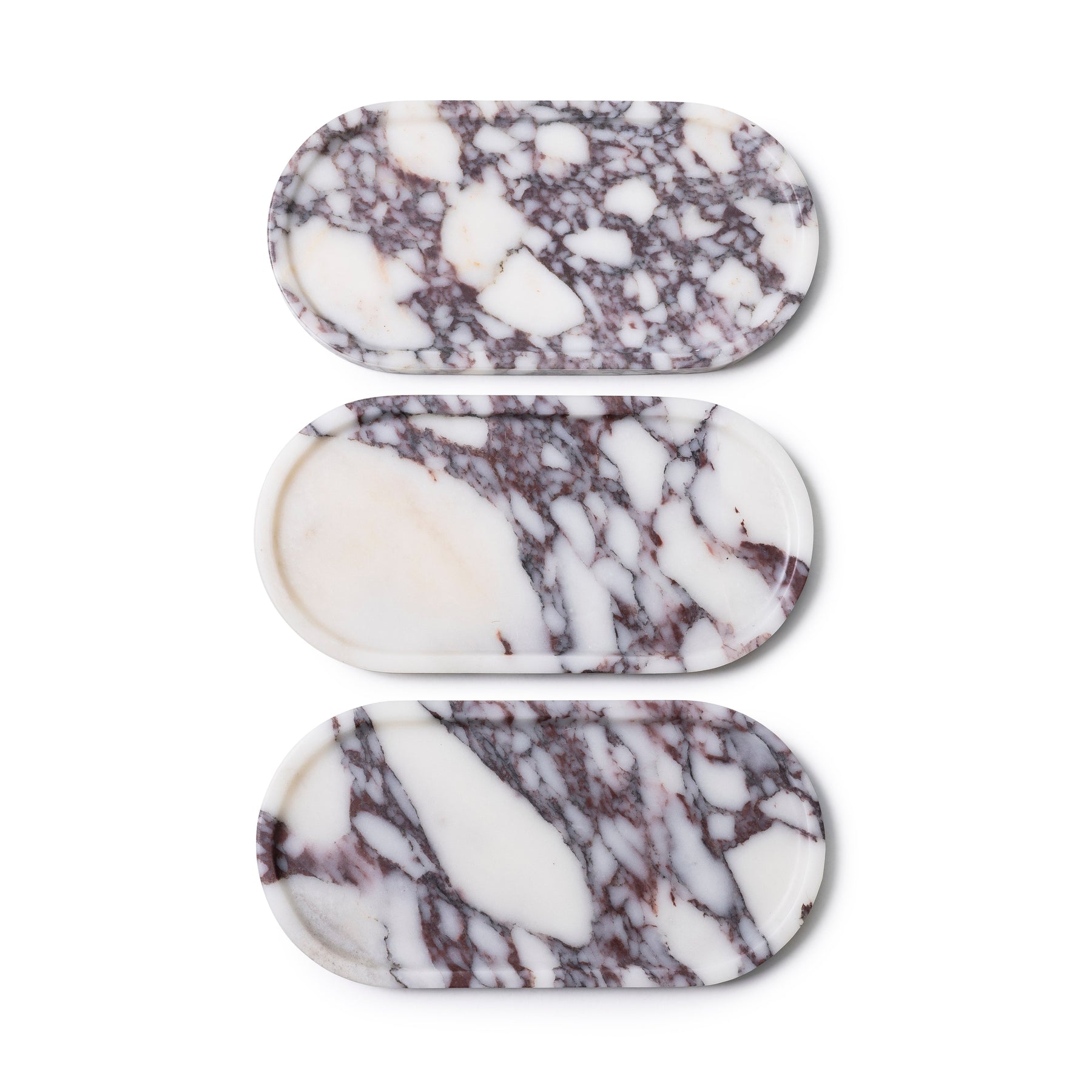 Marble tray oval 30x15cm Calacatta