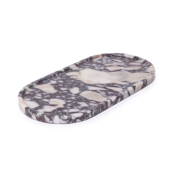 Marble tray oval 40x20cm Calacatta