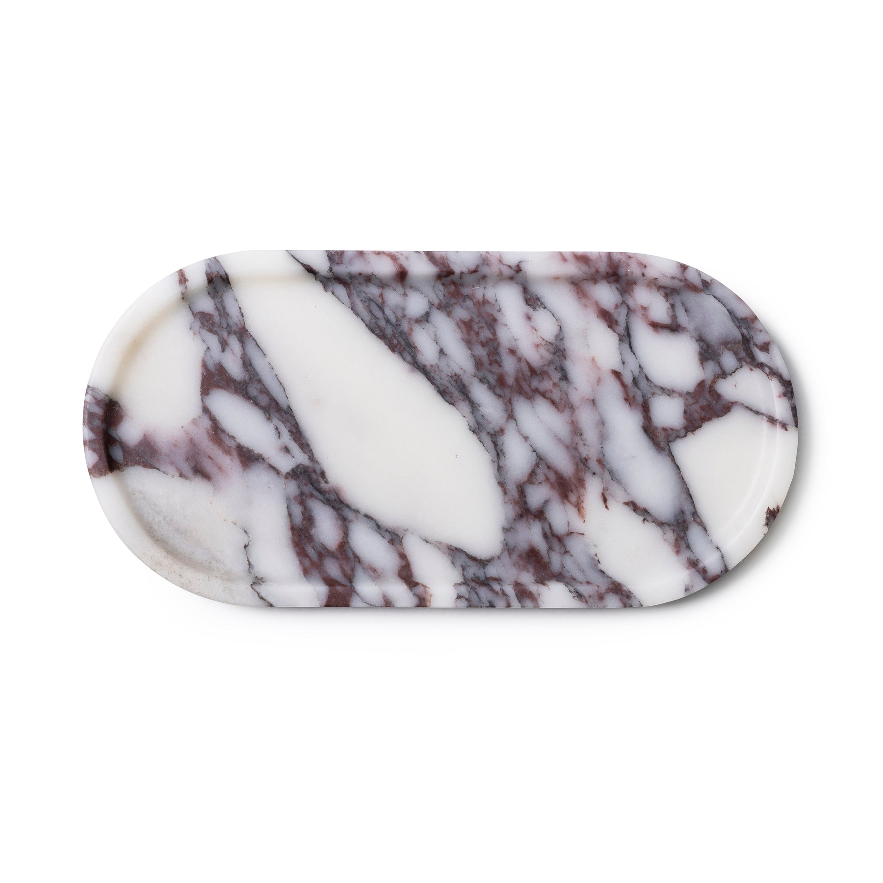 Marble tray oval 30x15cm Calacatta
