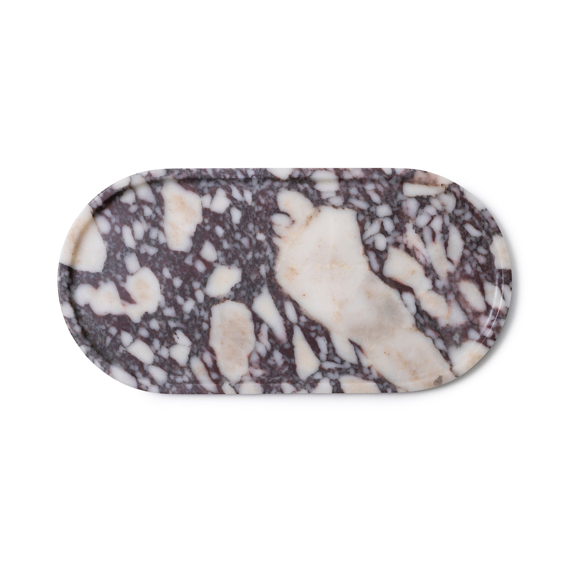 Vassoio in marmo ovale 40x20cm Calacatta