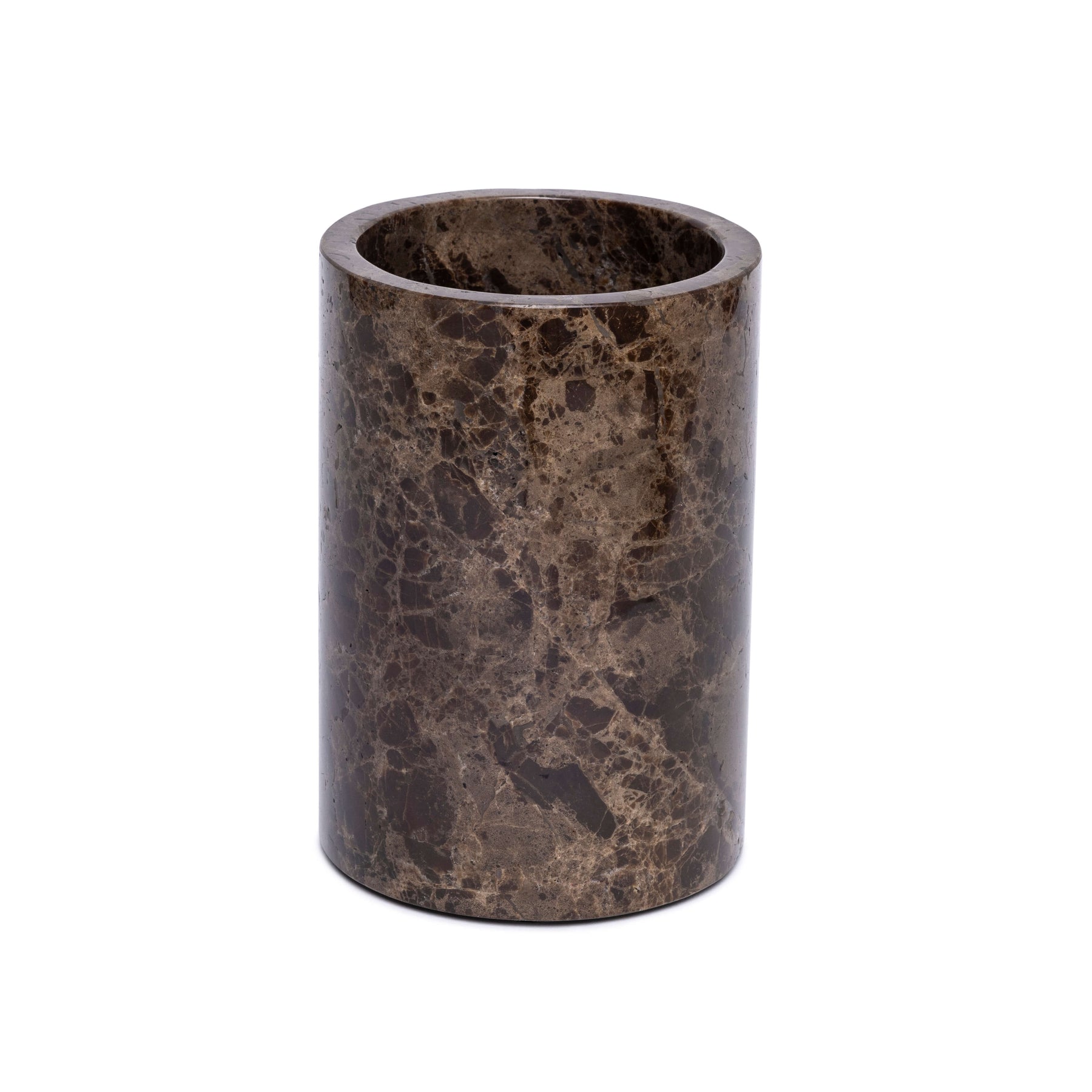 Marble vase/wine cooler brown Ø12x18cm