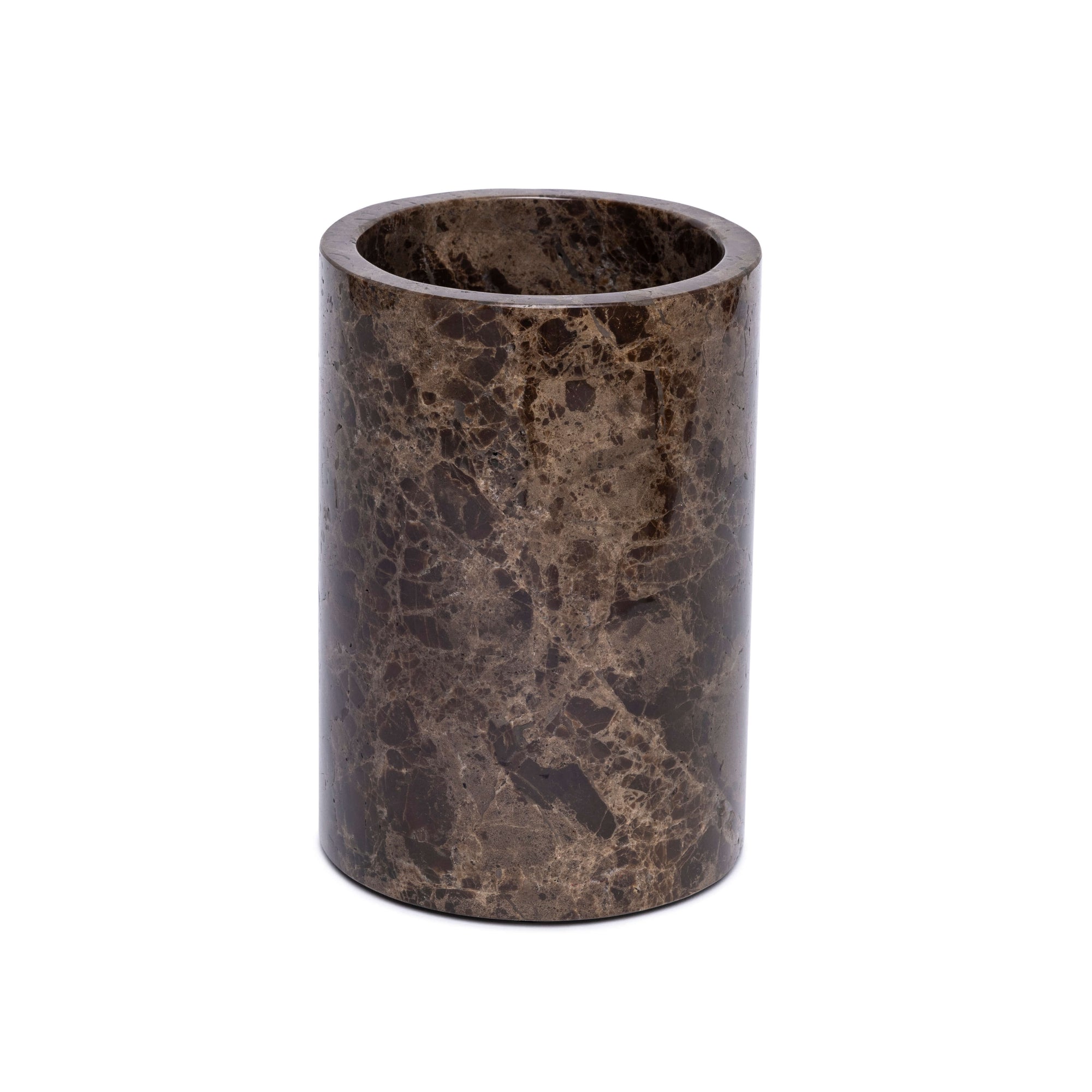 Marble vase/wine cooler brown Ø12x18cm