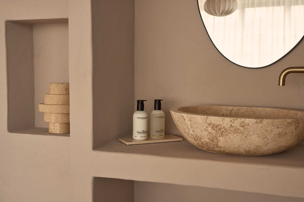 Marmer dienblad rechthoek S beige