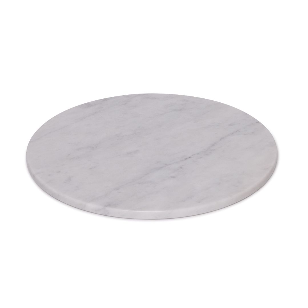 Vassoio rotondo in marmo Ø30cm bianco