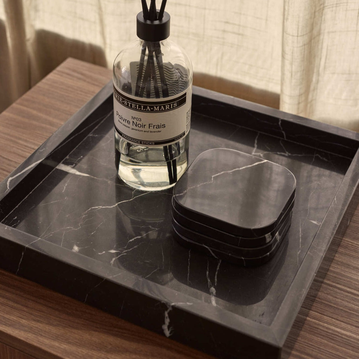Marmer dienblad tray  zwart
